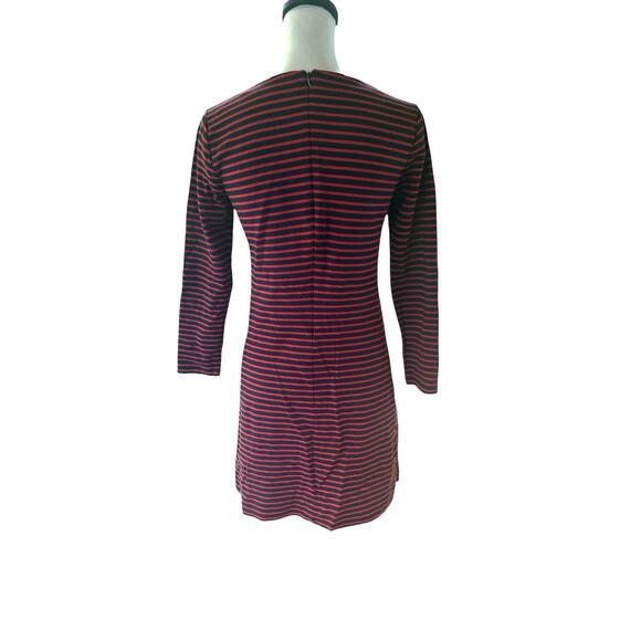 Madewell Blue Red Striped Long Sleeve Dress Medium - Picture 2 of 4